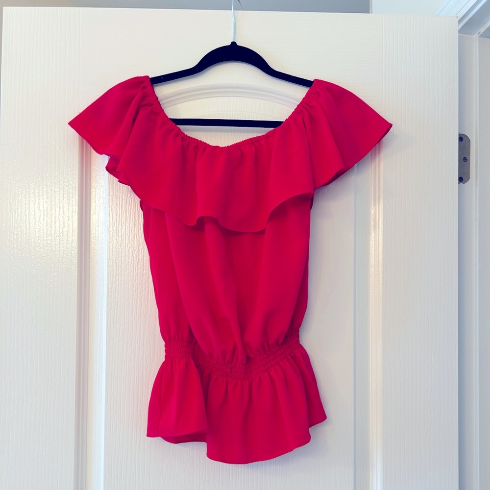 Hot pink peplum top
